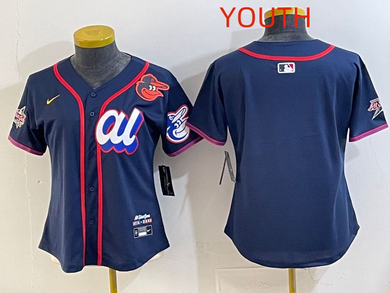 Youth 2025 Baltimore Orioles Blank Drak Blue All star Nike MLB Jersey style 03->youth mlb jersey->Youth Jersey
